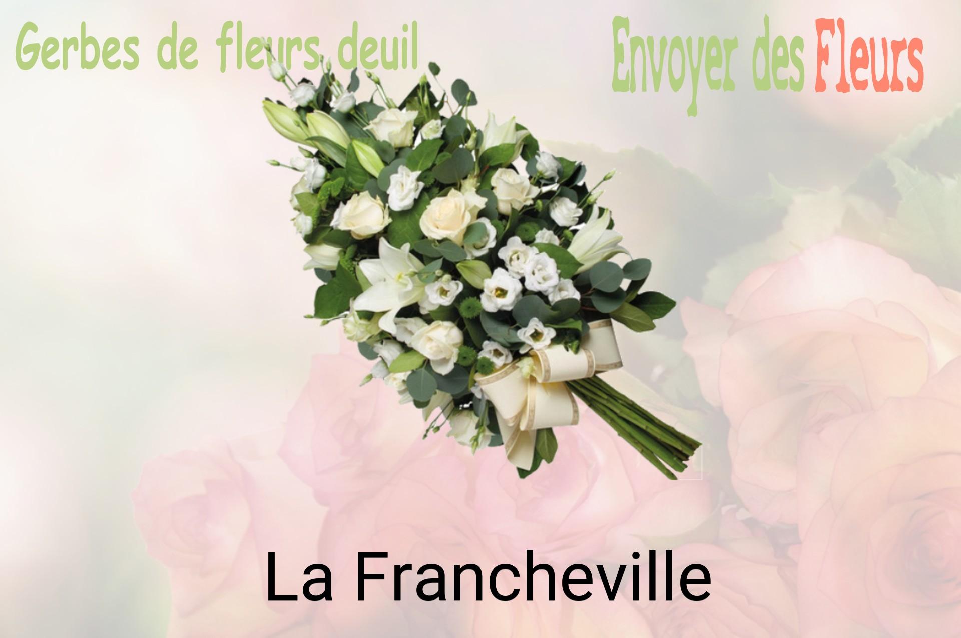 Gerbe de fleurs de deuil livrée à La Francheville